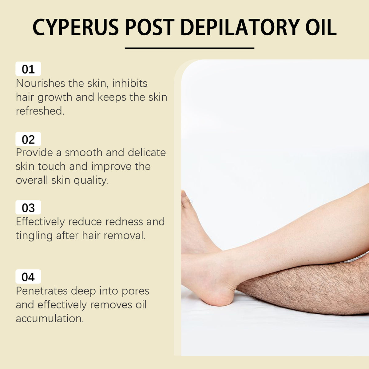 Hair Removal Treatment Oil Mild Ingredients Moisturizing Nourishing