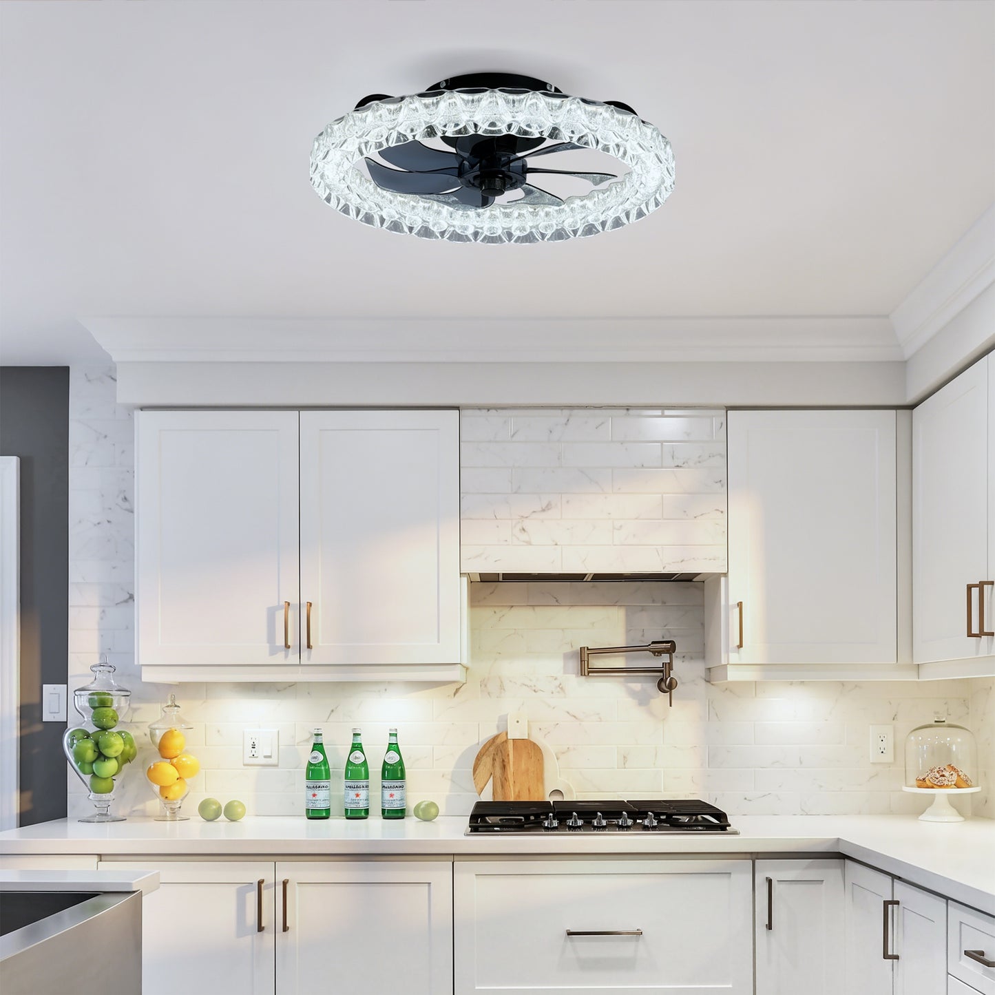 Galaxy Ceiling Fan with Remote Control and LED Light - Matte Black