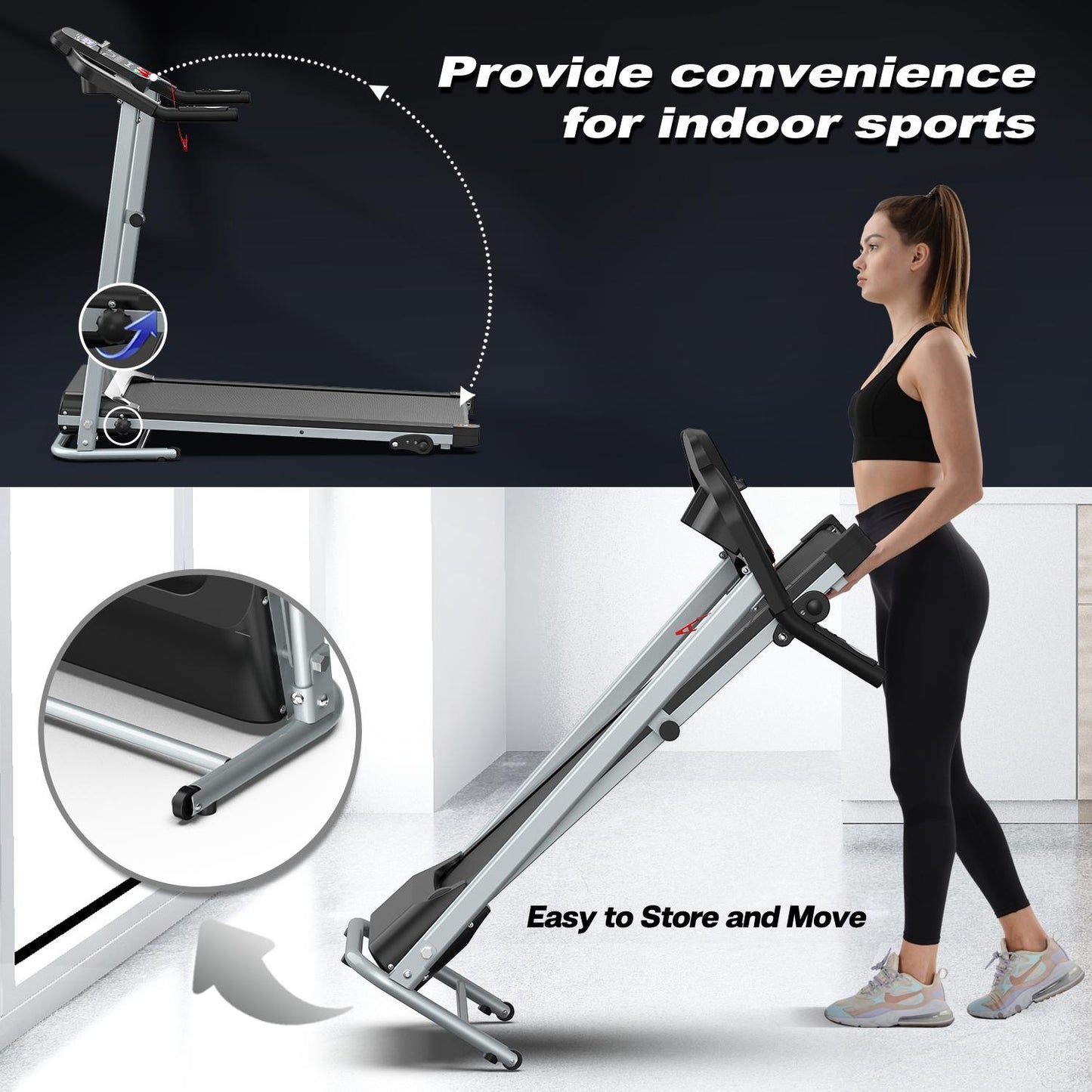 Foldable Home Treadmill - Shock-Absorbing & Non-Slip Design