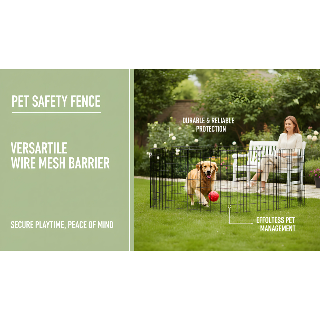 48 Inch Black Vinyl-Coated Metal Mesh Fence Panel for Poultry & Pet Cages