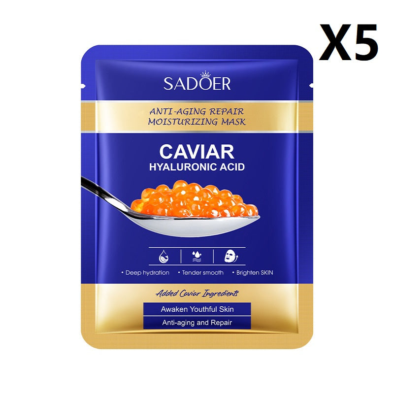 Hydrating Hyaluronic Acid Caviar Face Mask - Moisturizing Anti-Wrinkle Repair 25g