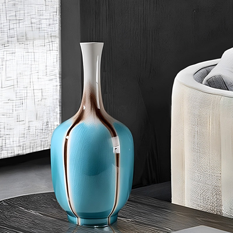 Color Changing Glazed Ceramic Vase - Neo-Chinese Style Home Decor