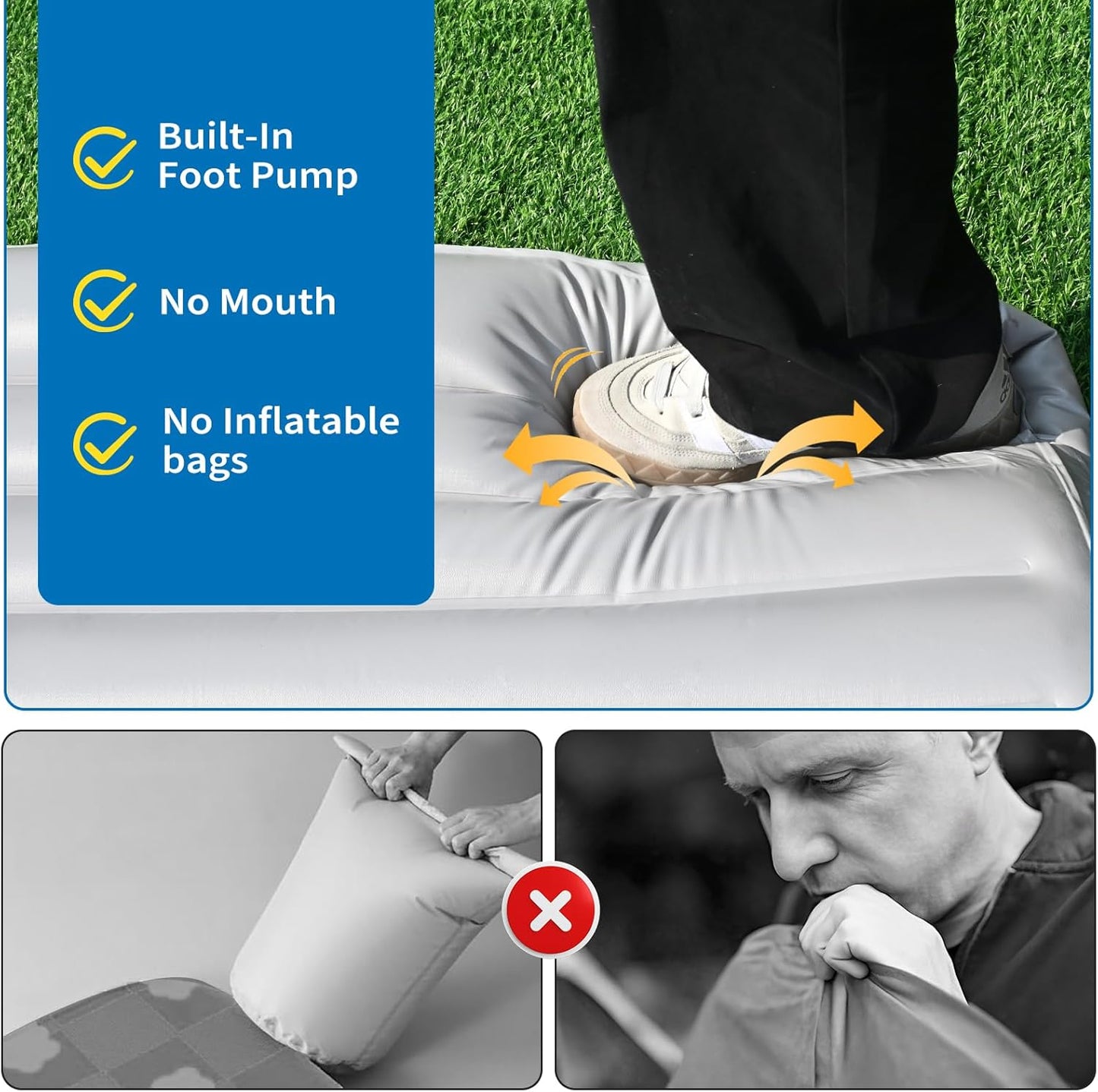 Inflatable Waterproof Dog Bed with Removable Washable Cover for Outdoor & Travel Use