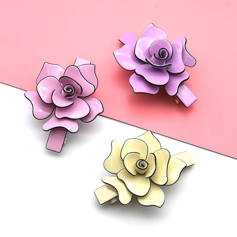 Women's Summer Cute Camellia Hair Barrettes for Hair Accessories