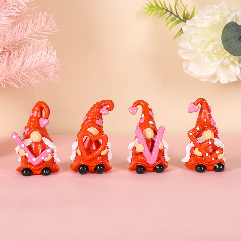 Valentine's Day Resin Decorations Set - Love Theme Wedding & Party Ornaments