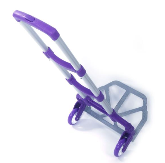 Portable Foldable Telescopic Luggage Cart with Max 165 lbs Capacity - Purple