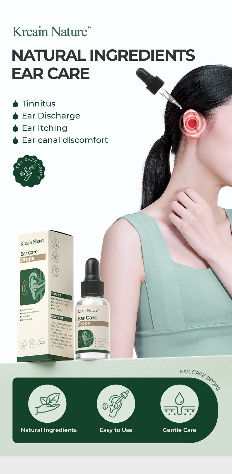 Nature Ear Care Drops - Gentle Non-Irritating Formula