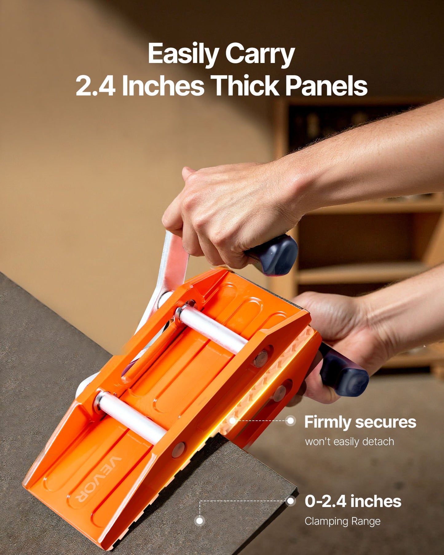 Heavy Duty Stone Carrying Clamps Support 660 lbs for Panel Transport - Orange