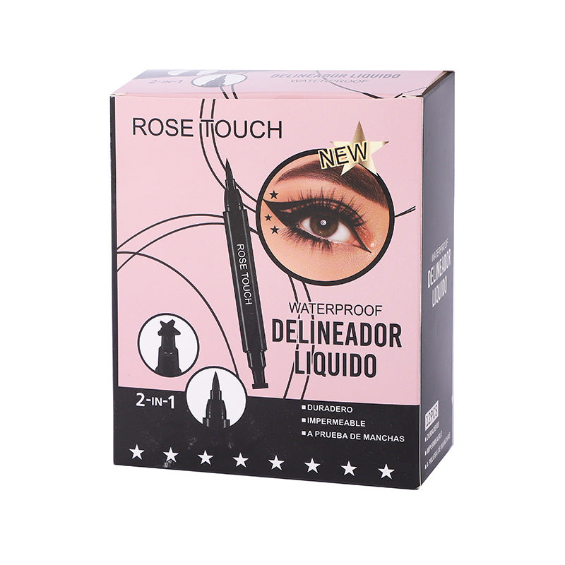 Waterproof Quick-Drying Double-Headed Eyeliner Set - Black