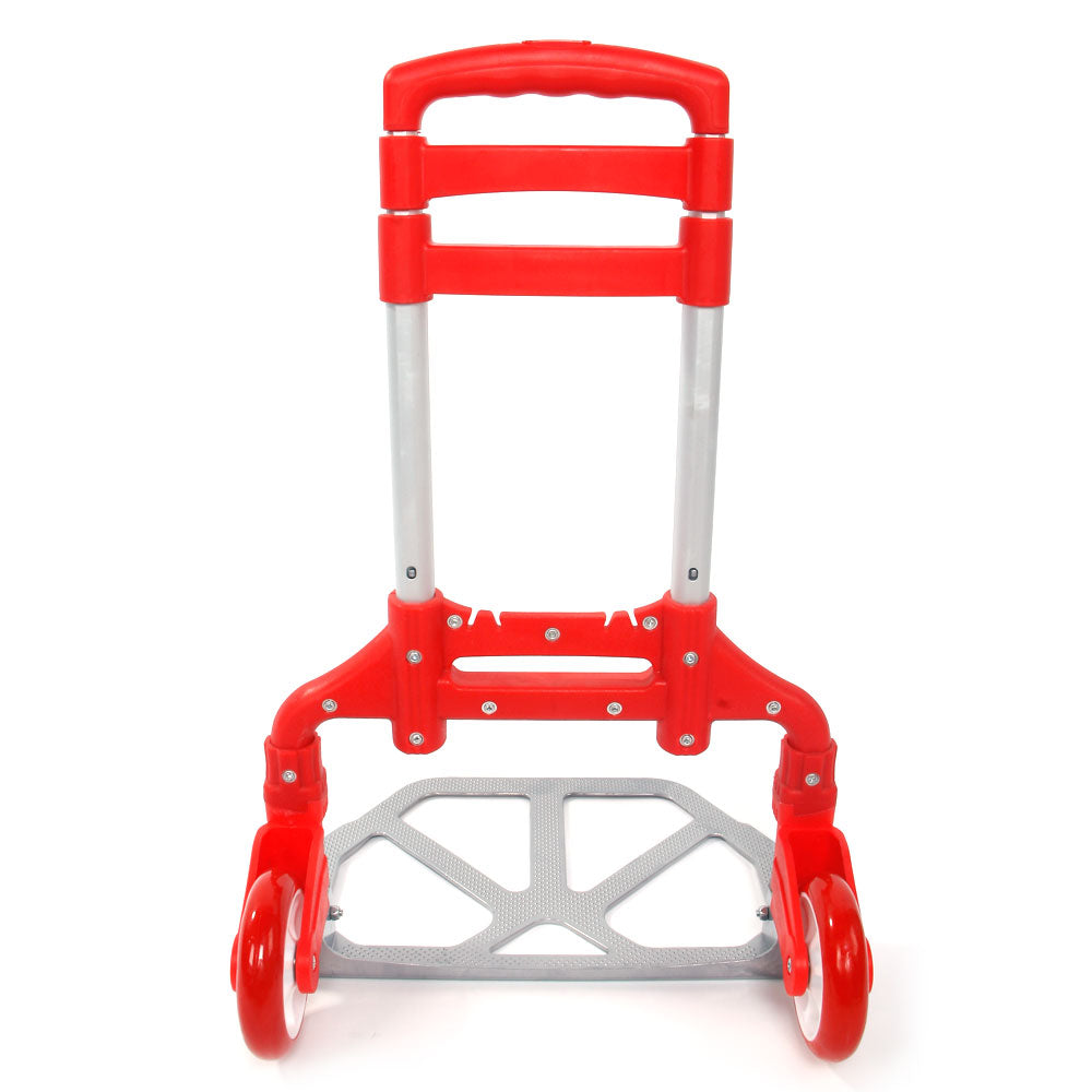 Foldable Aluminum Hand Truck with 165 lbs Capacity - Red Portable Trolley