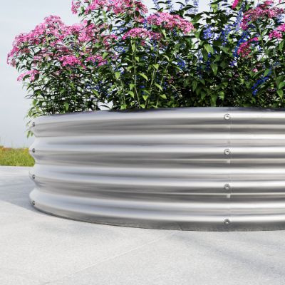 2-Pack Tall Round Metal Garden Bed - Raised Planter Box for Vegetables & Flowers