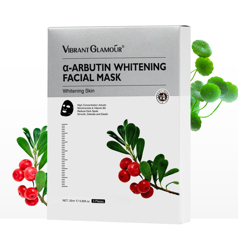 Brightening Arbutin Face Mask 5 Pack for Clear Skin & Pore Refining