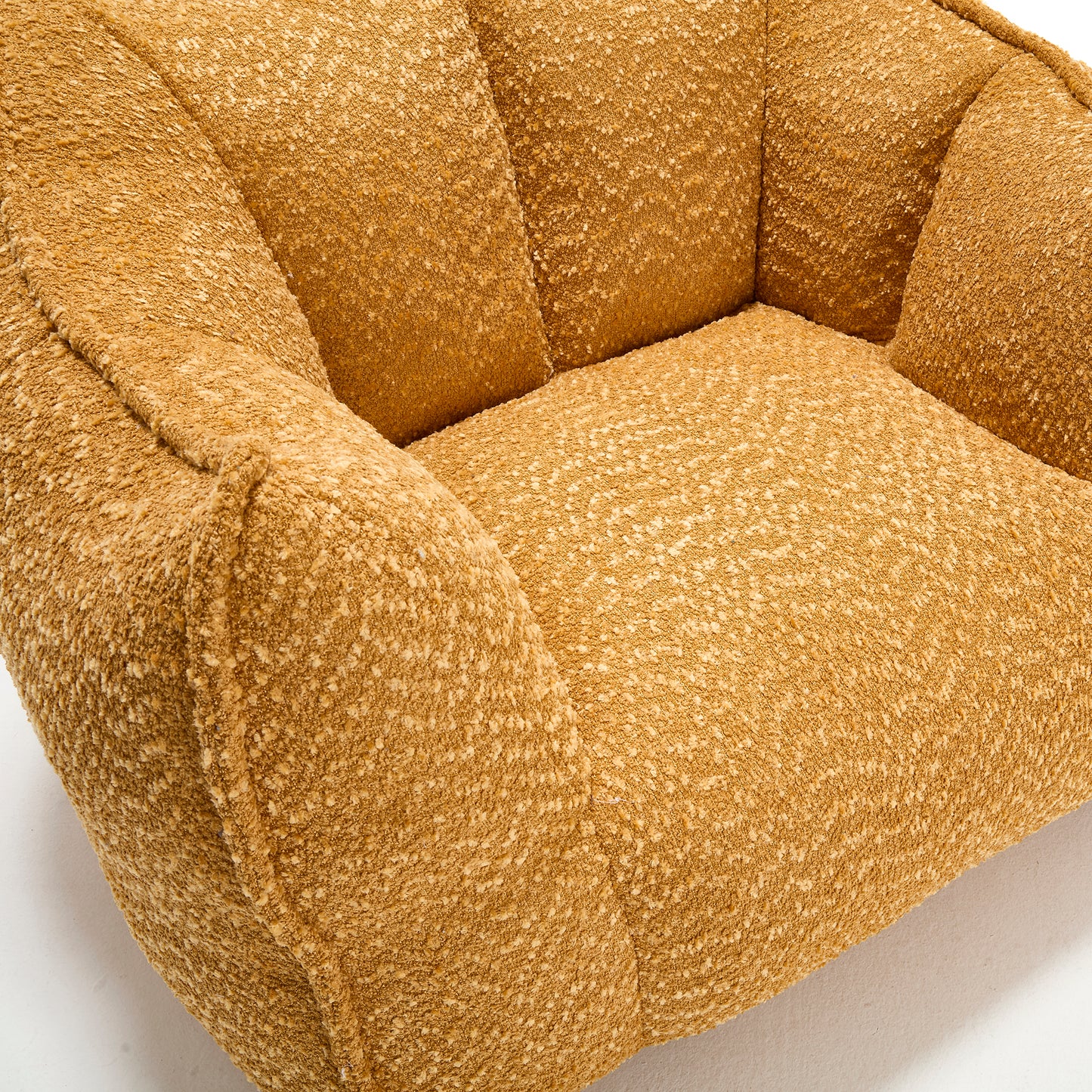 Yellow Chenille Bean Bag Chair - Comfortable Lazy Sofa for Adults