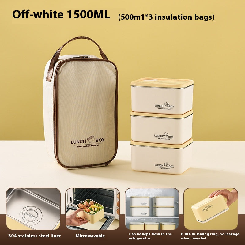 Stainless Steel Bento Lunch Box Set with Cover and Anti-Scald Feature