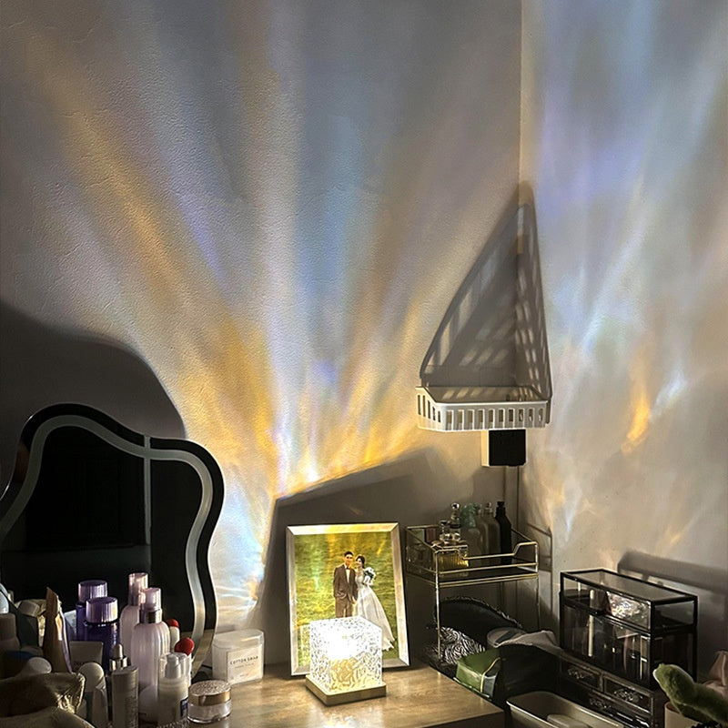 LED Water Ripple Night Light with Remote Control - 16 Color Dimmable Table Lamp