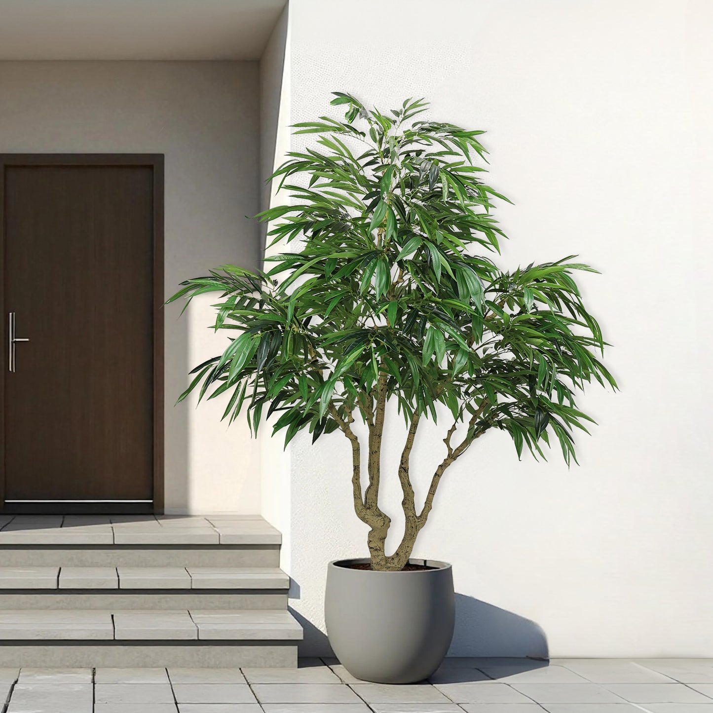 7FT Artificial Willow Tree - Green Faux Plant for Home & Office