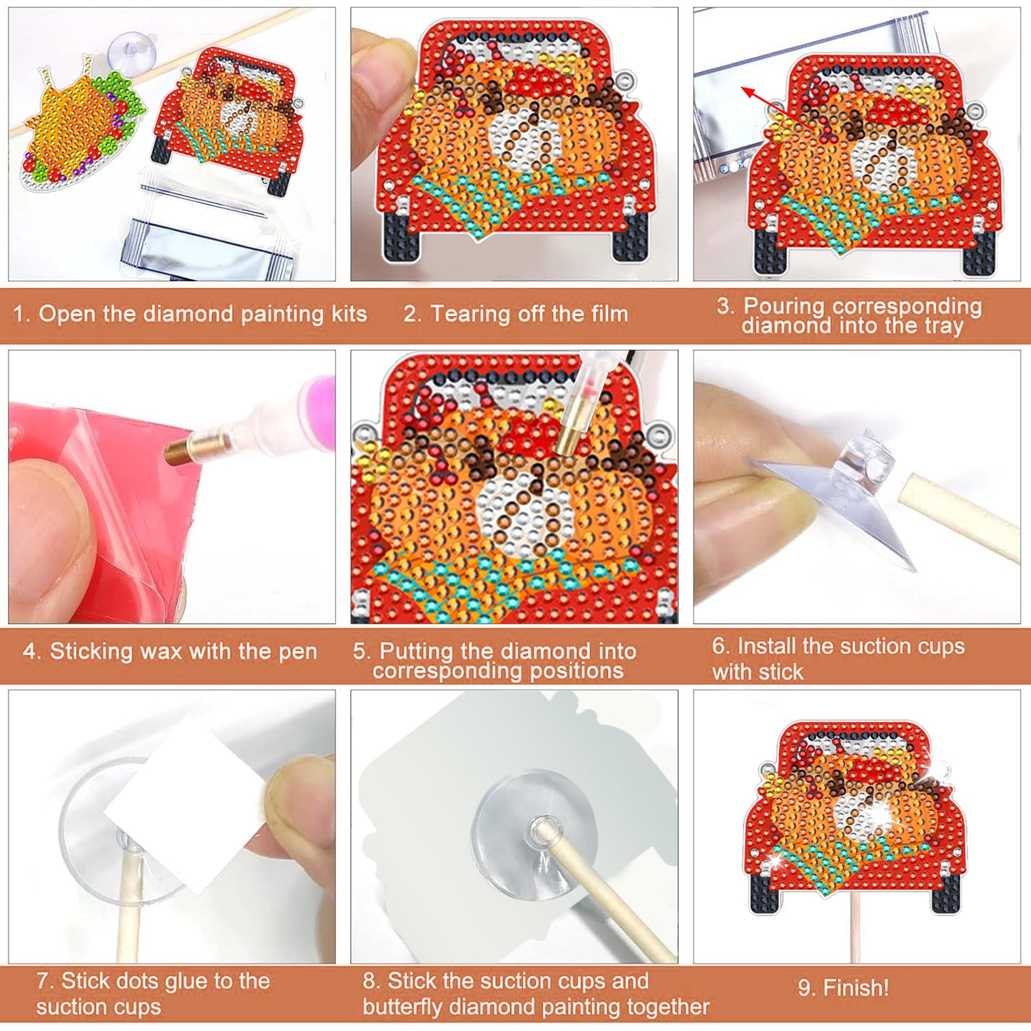 12-Pack Rhinestones Art Painting Kit for Creative Projects
