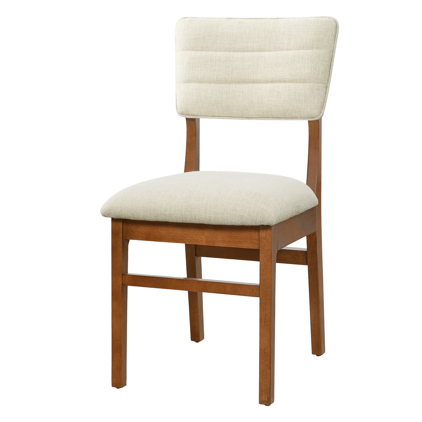 Farmhouse Dining Table Set for 4 with Upholstered Chairs - Brown & Beige
