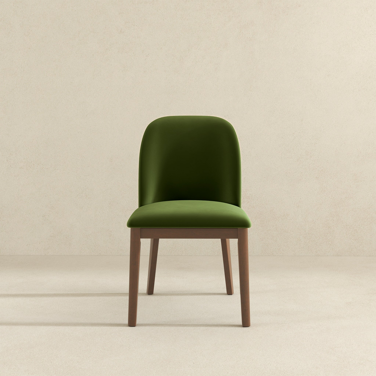 Kaitlyn Mid-Century Modern Green Velvet Dining Chair Set Of 2 With