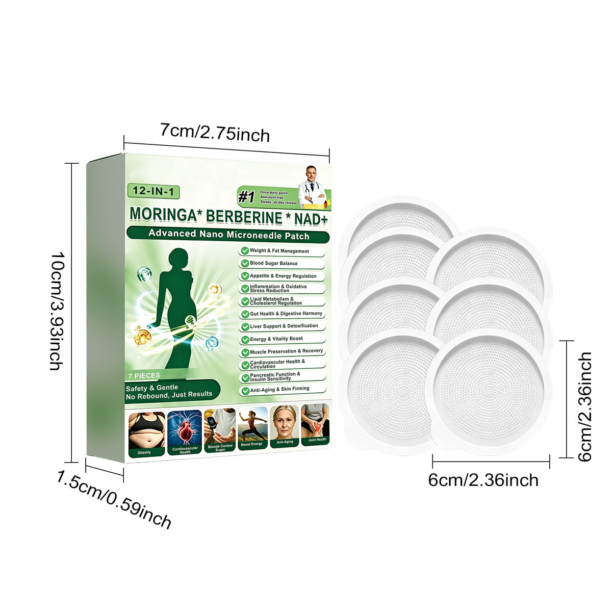 Nano Micro Needle Body Patch, 7 Pieces