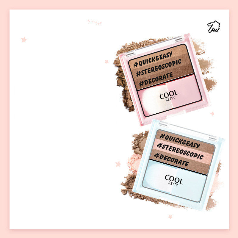 Contouring Powder Palette - Tricolor Highlight & Shadow Makeup Set