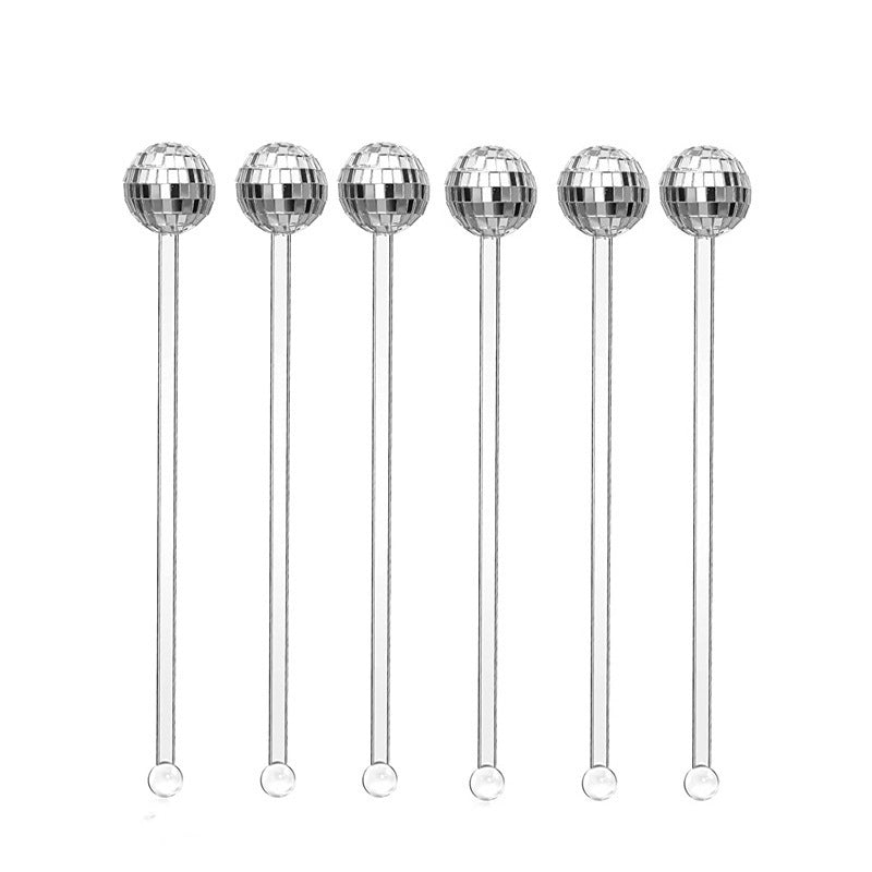 Disco Cocktail Muddler Set - Silver Party Barware Tools for Events