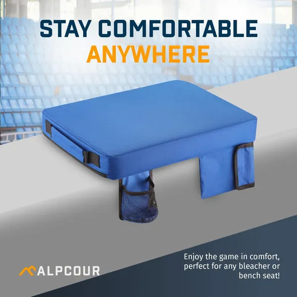 Portable Stadium Seat Cushion - Extra Thick 21x15 Inch with Pocket