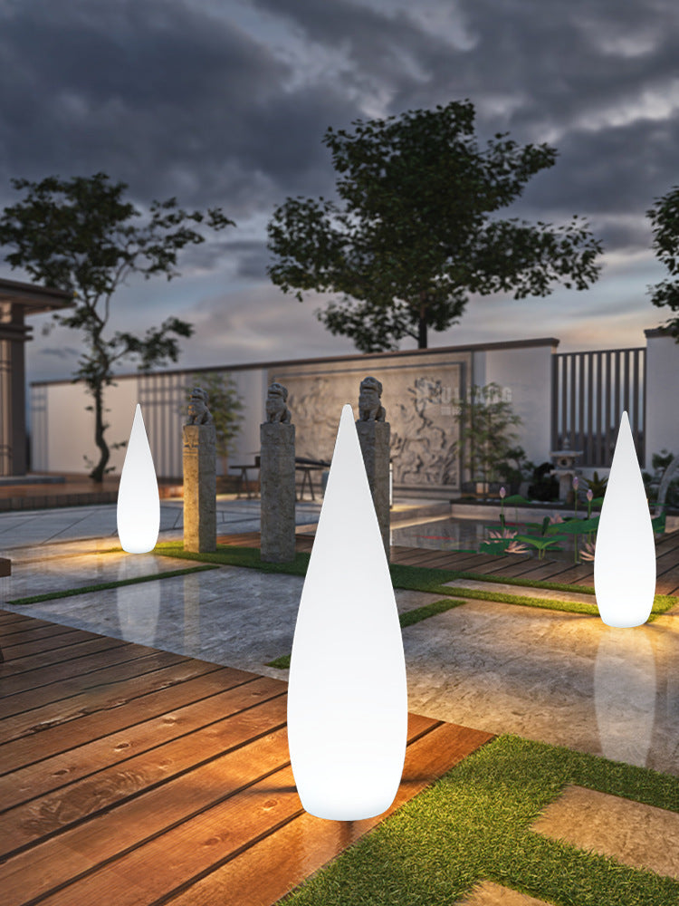 Outdoor Waterproof Solar Floor Lamp with Drip Water Drop Design - Garden & Pathway Lighting
