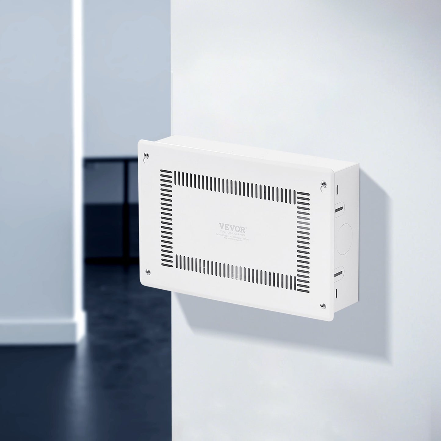 9-Inch Recessed Wall Media Enclosure with Cover for Audio/Video Storage