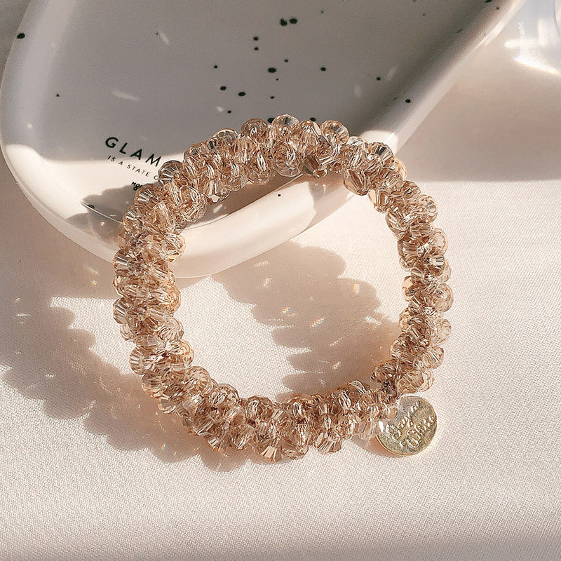 High-Grade Crystal Hair Tie & Headband Set - Dual-Purpose Hair Accessories