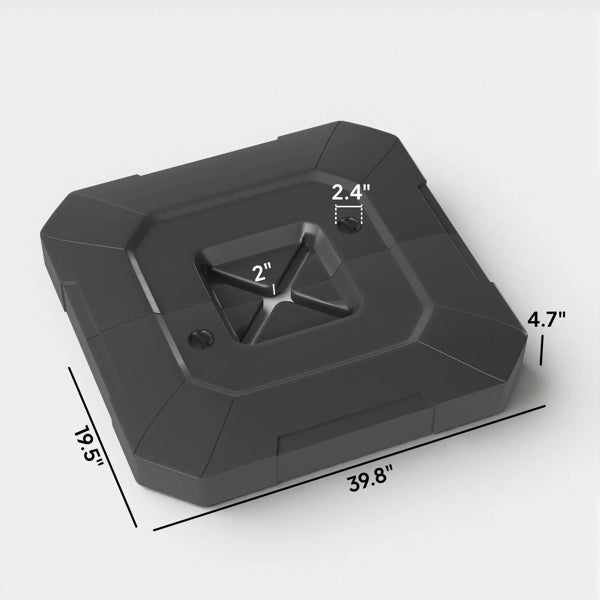 2-Piece Outdoor Umbrella Base Weights - Black HDPE