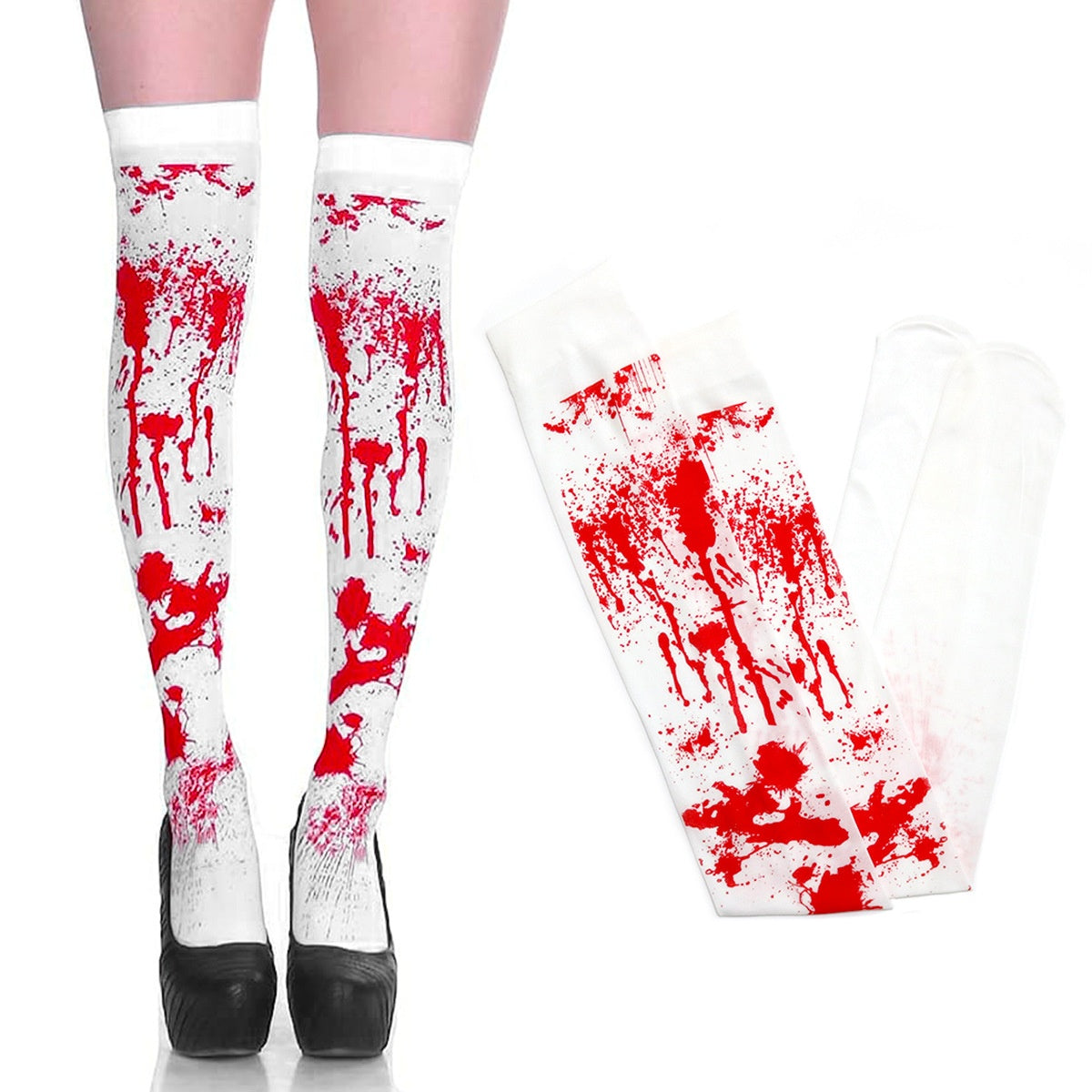 Halloween Horror Blood Stain Gloves & Socks Set - Decorative Party Accessories