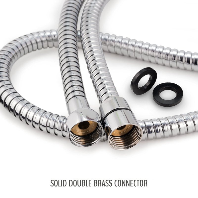 Square Handheld 6-Function Pressurized Shower Head with Hose