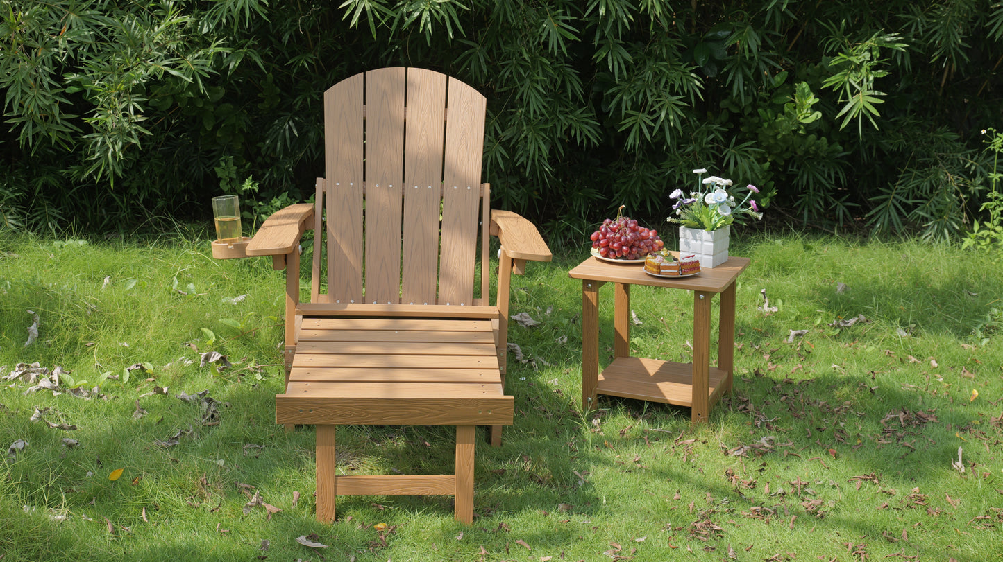 Outdoor Adjustable Lounge Chair With Cup HolderFor Patio Relaxation &