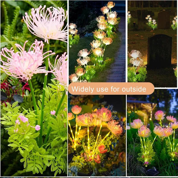 Solar Garden Lights - 4 Pack Outdoor Flower Lights with Modes