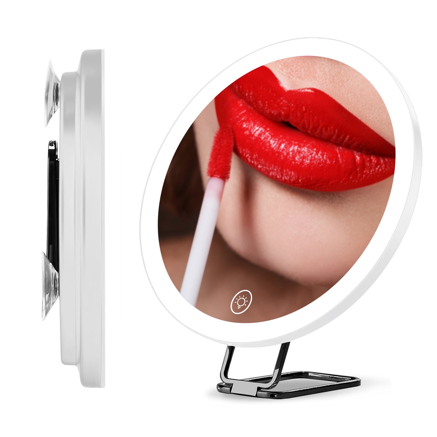 30X Magnifying Makeup Mirror with LED Light, Dimmable & 360° Adjustable Stand