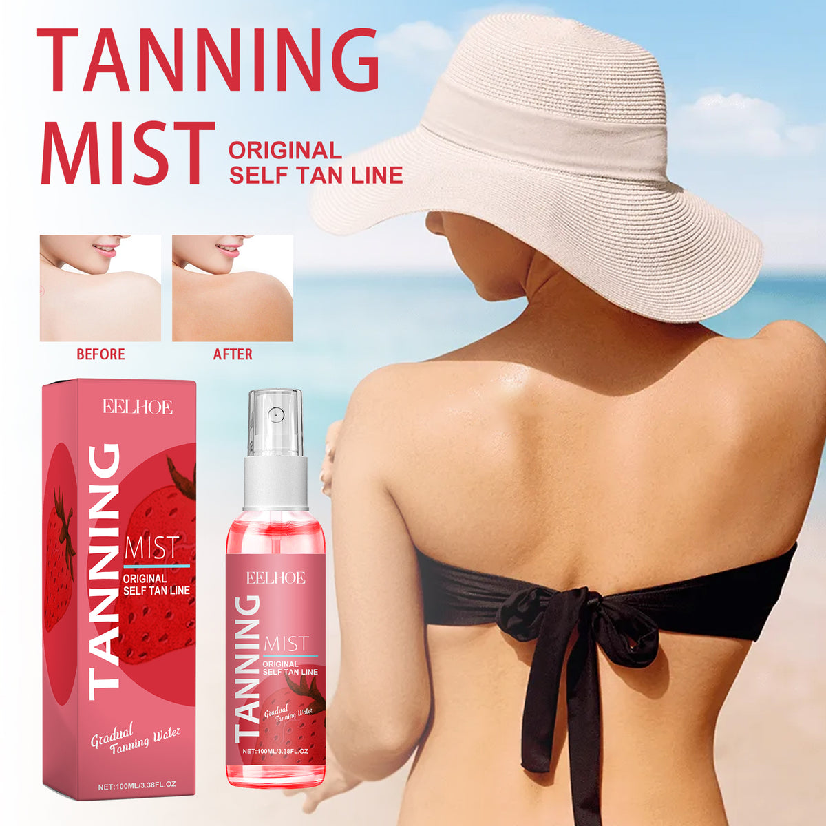 Strawberry Body Skin Spray - Hydrating Facial & Body Mist 100ml