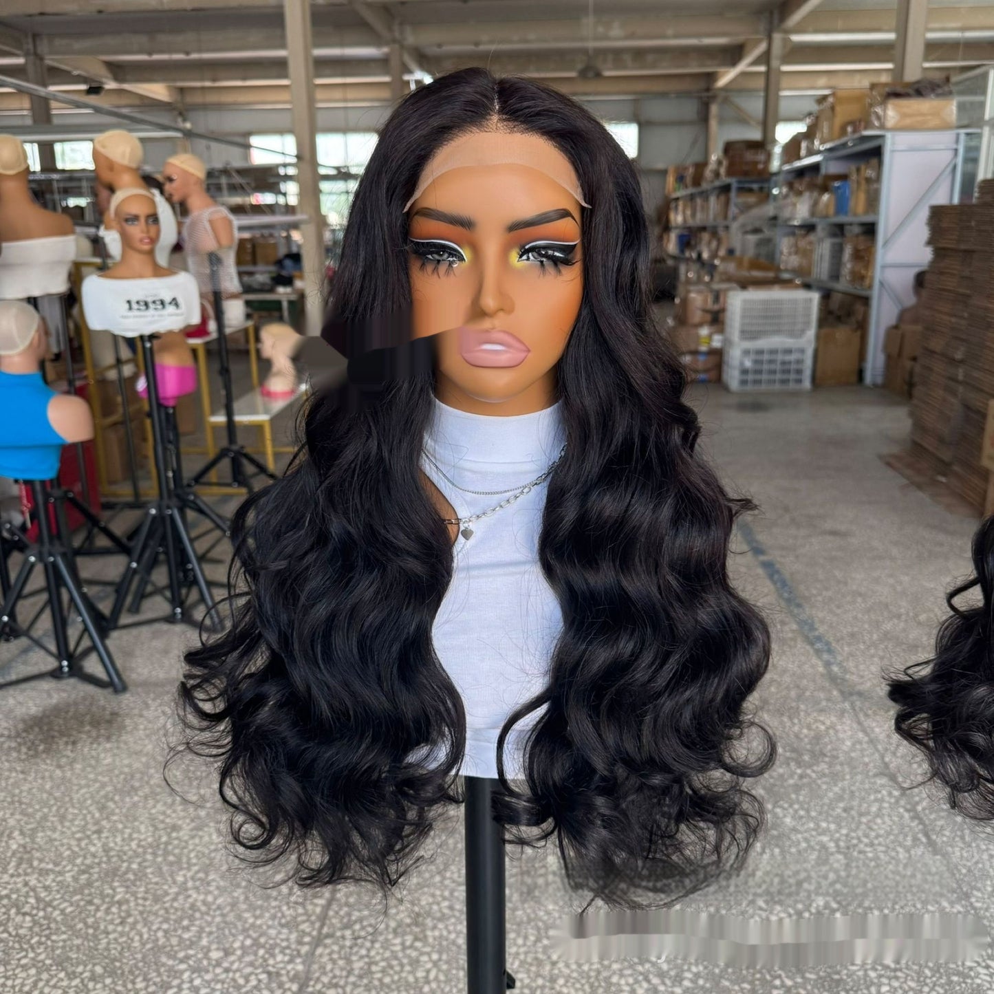 Wavy Human Hair Wig 20-22 Inch Natural Looking Synthetic Wig for Women
