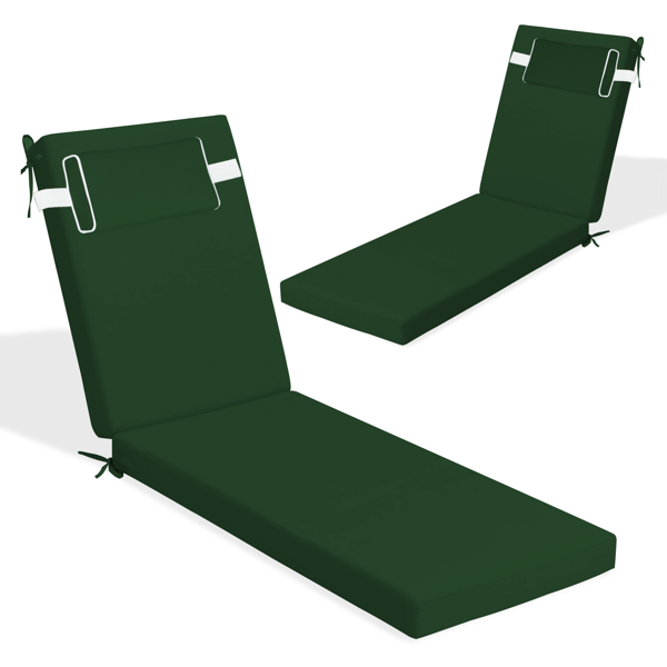Waterproof Outdoor Chaise Lounge Cushion - 80x26x3 In.