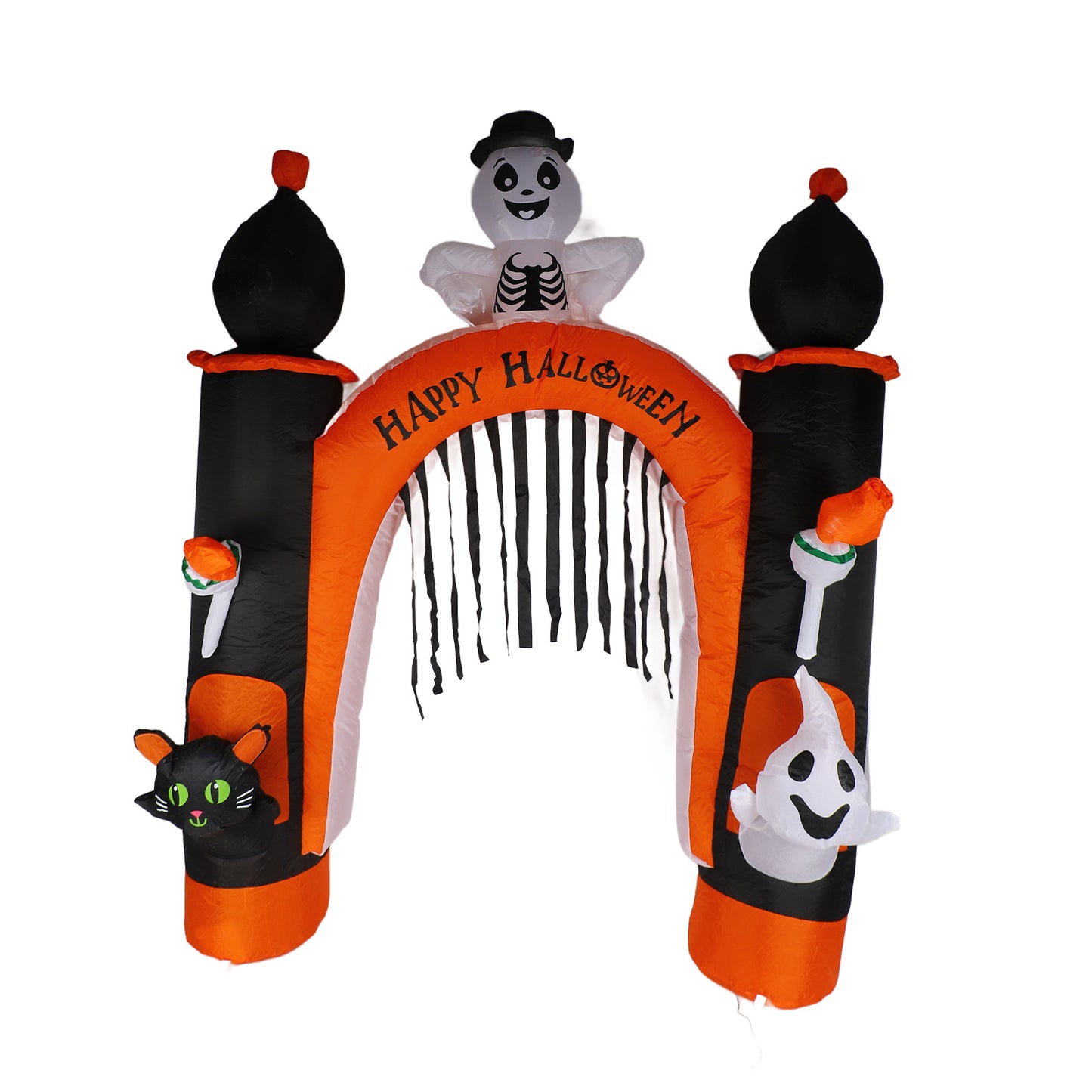 8ft Inflatable Skull Ghost Archway with LED Lights - Halloween Decoration