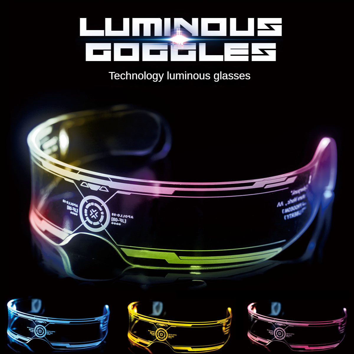 LED Luminous Glasses Flashing Party Mask for Kids & Adults - Colorful Light Toy