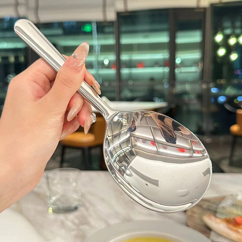 304 Stainless Steel Short Handle Soup Spoon and Strainer Set - Kitchen Utensils
