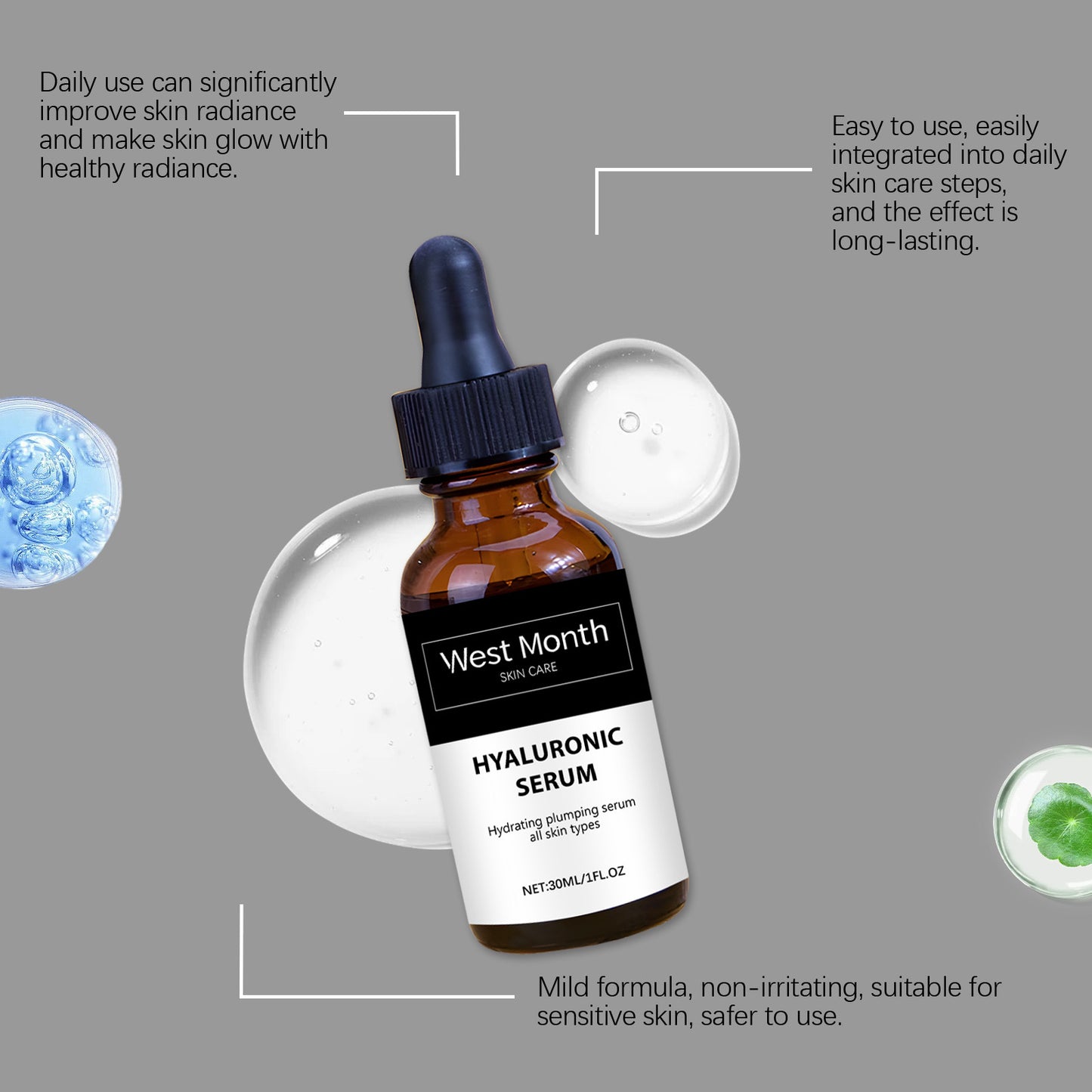 Hyaluronic Acid Facial Moisturizer - 30ml Hydrating Skin Care Solution
