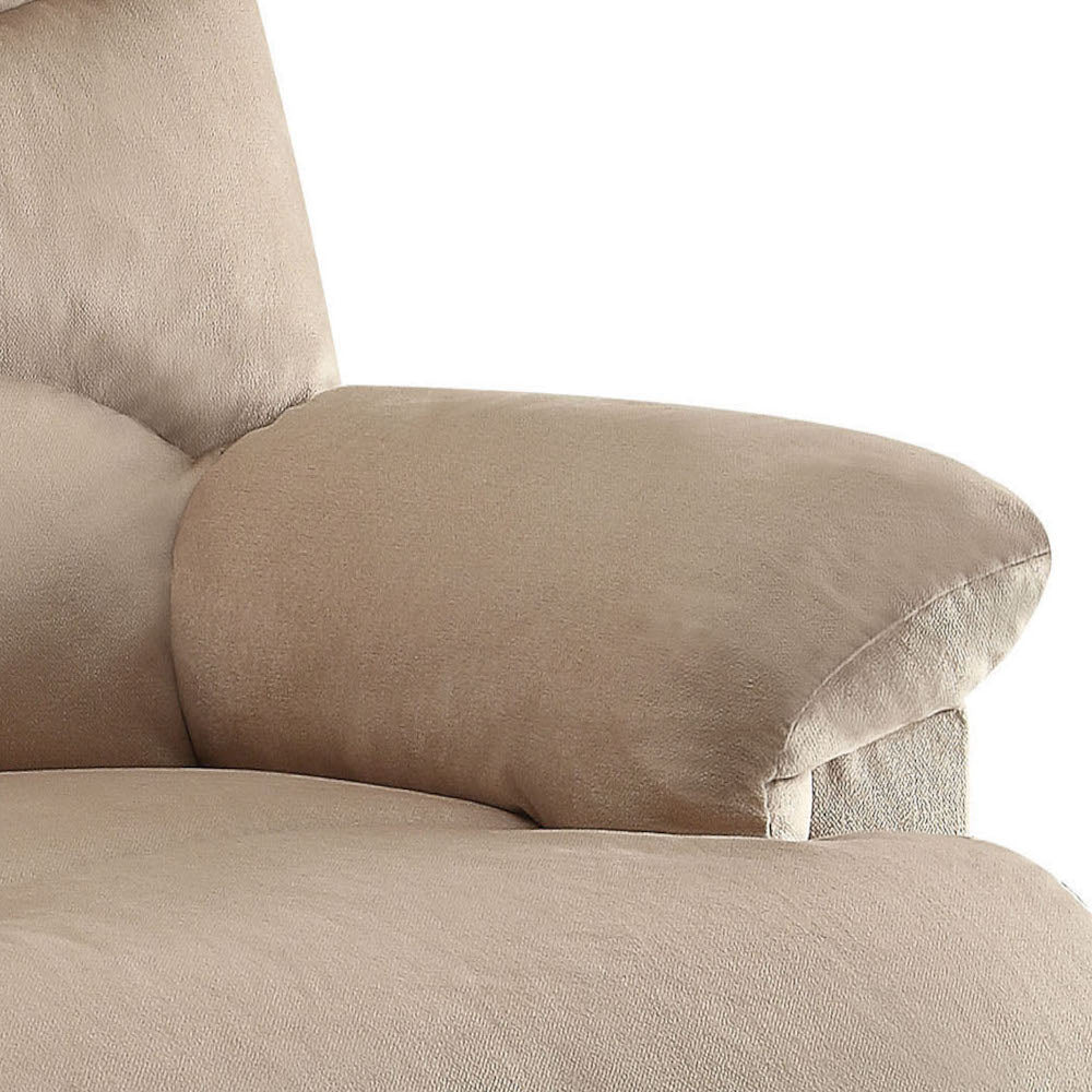 Beige Woven Fabric Motion Recliner - Comfortable Design