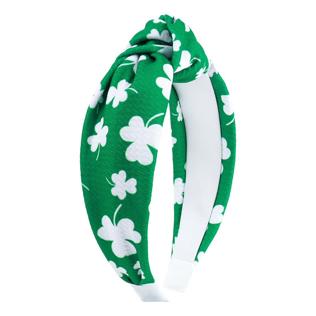 Seersucker Clover Knotted Hair Hoop
