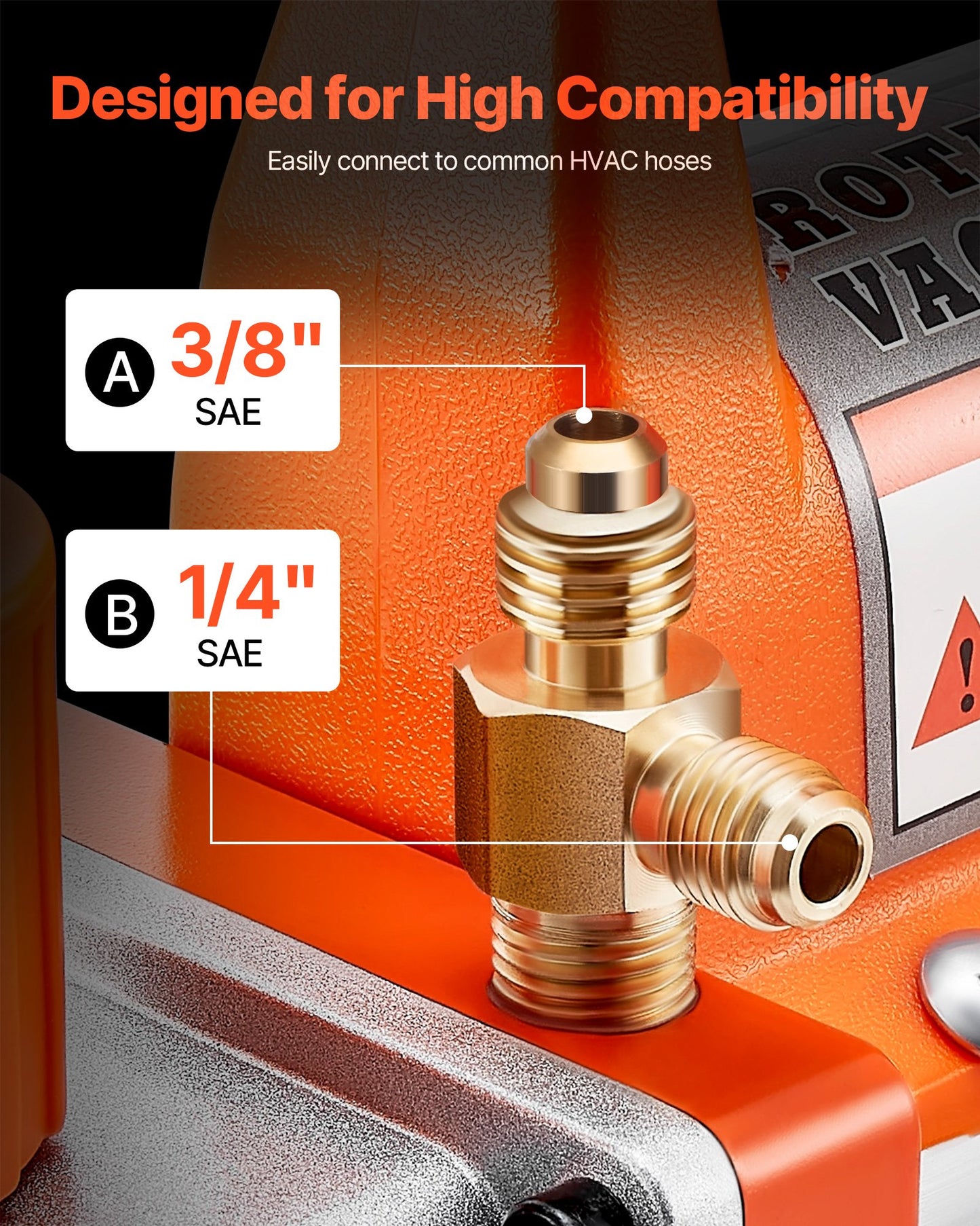 HVAC Vacuum Pump 3.5 CFM Rotary Vane Oil Included - Single Stage Air Conditioner Pump