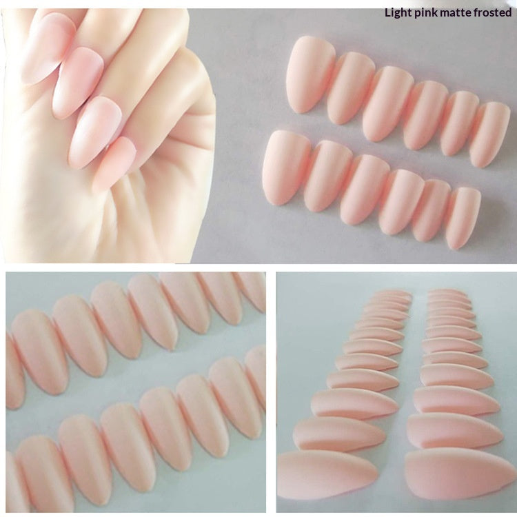 Women’s Solid Color Frosted Matte False Nails with Starry Sky Design