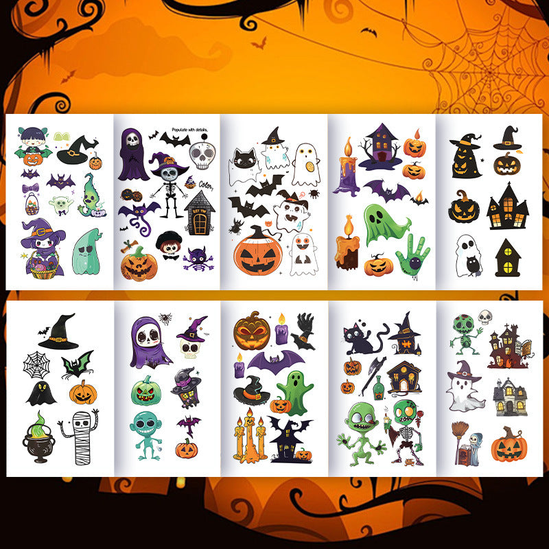 Glow-in-the-Dark Colorful Tattoo Stickers for Halloween & Parties