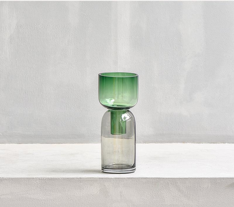 Stained Glass Flower Vase with Funnel Torus Light - Luxury Home Decor