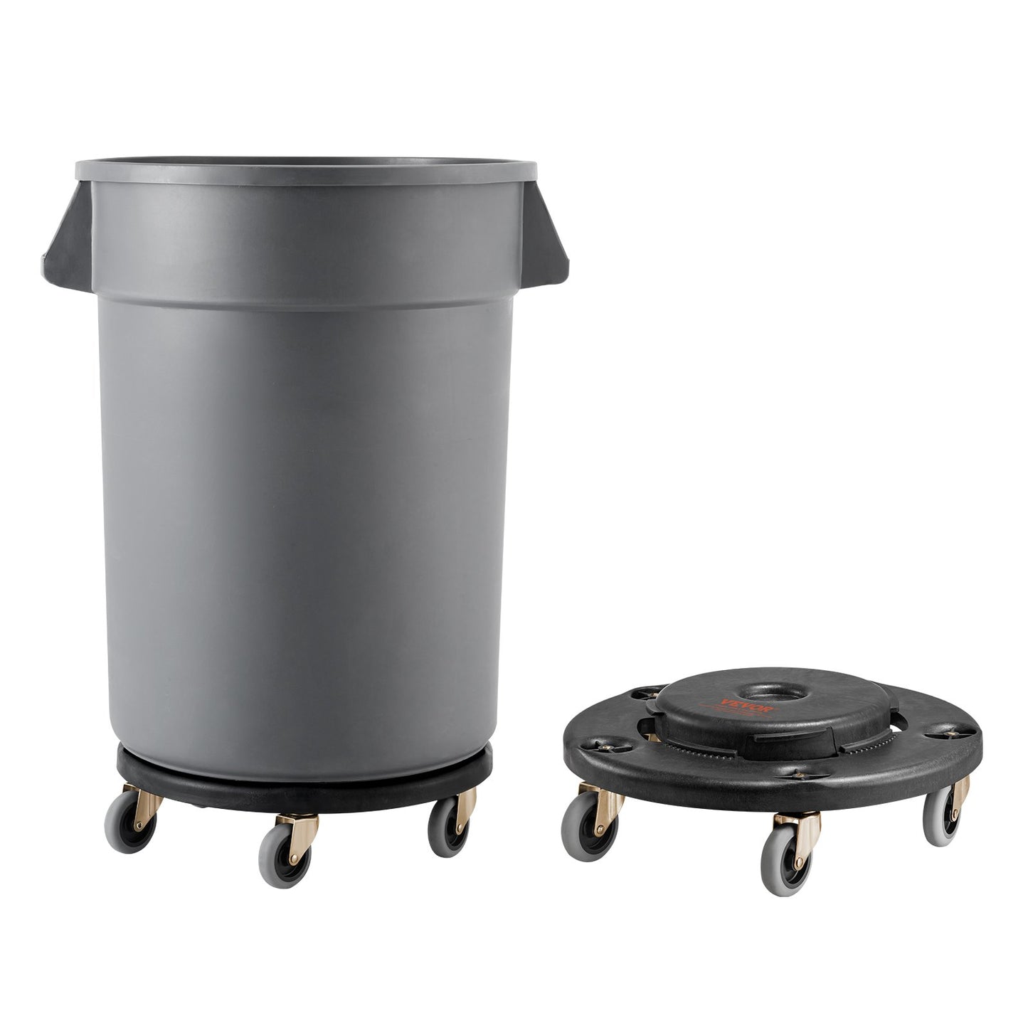 Heavy-Duty Trash Can Dolly for 20-55 Gallon Containers - Black, 2 Pack